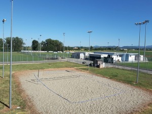 Un dettaglio del campo da beach volley del Palazzetto dello Sport e Bocciodromo di Carpaneto Piacentino